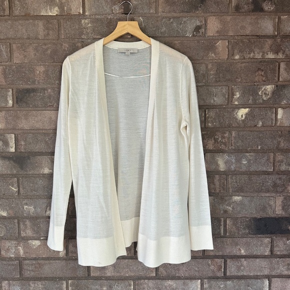LOFT Beige Wool/Acrylic Large Cardigan - Picture 1 of 14